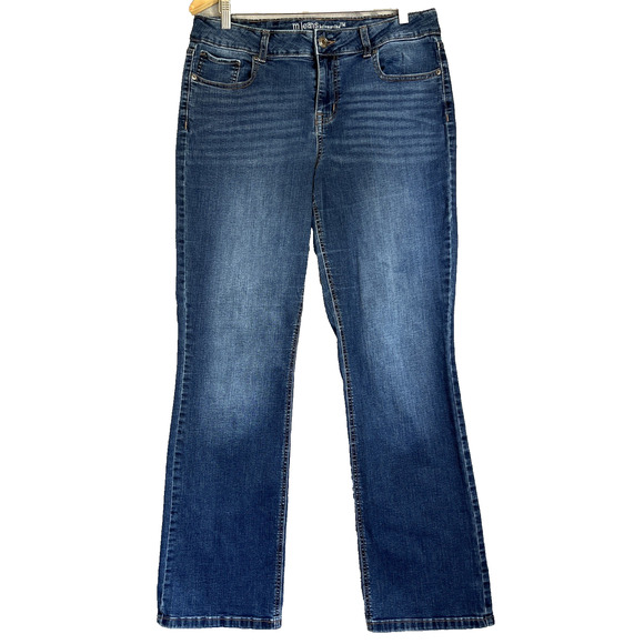 M Jeans Maurices Womens 16 Long Blue Classic Straight Mid Rise Stretch Denim - Picture 1 of 15